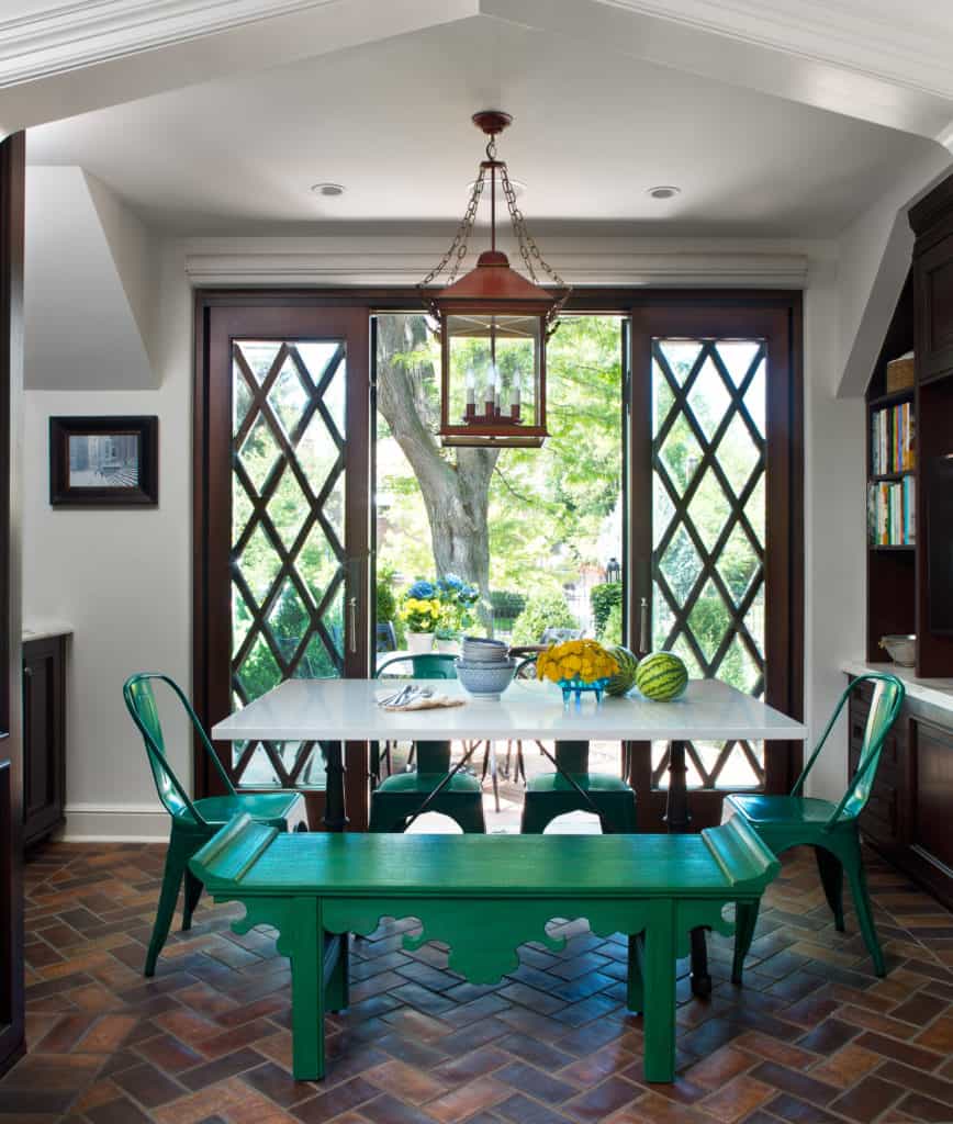 Freshly painted and refinished pieces used in breakfast room