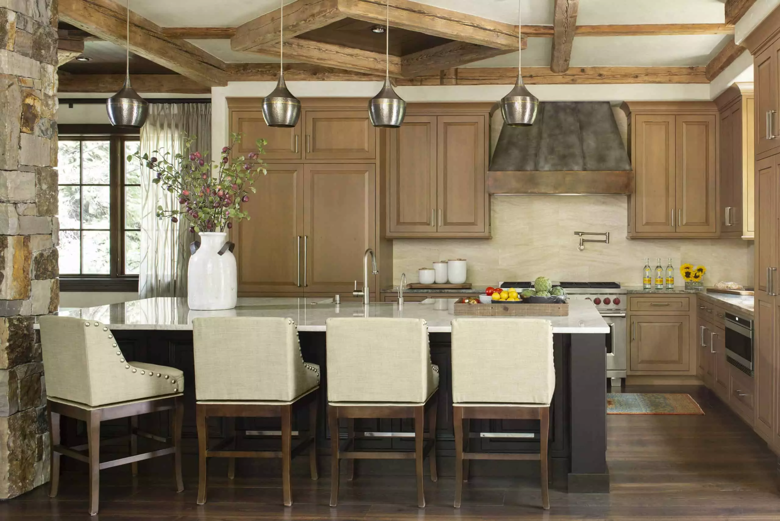 Rustic Colorado home remodel with contemporary neutral kitchen