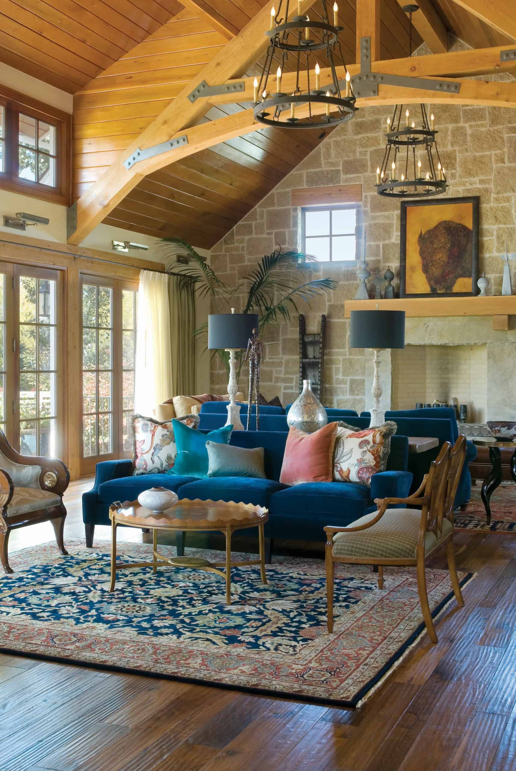 Lodge style interiors with designer furnishings by interior designers in denver