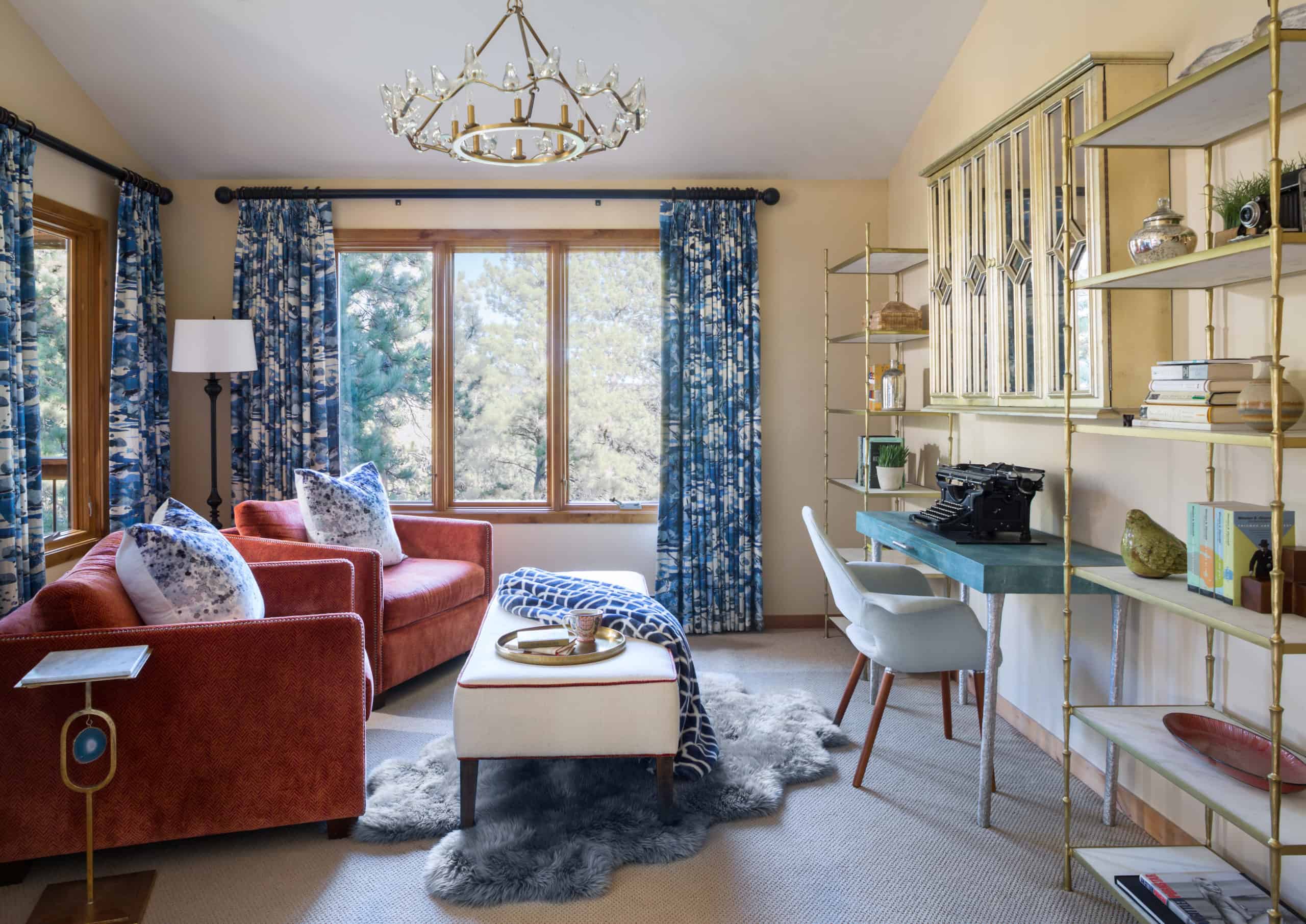 Beautifully designed master bedroom sitting area and office by Andrea Schumacher Interior Design