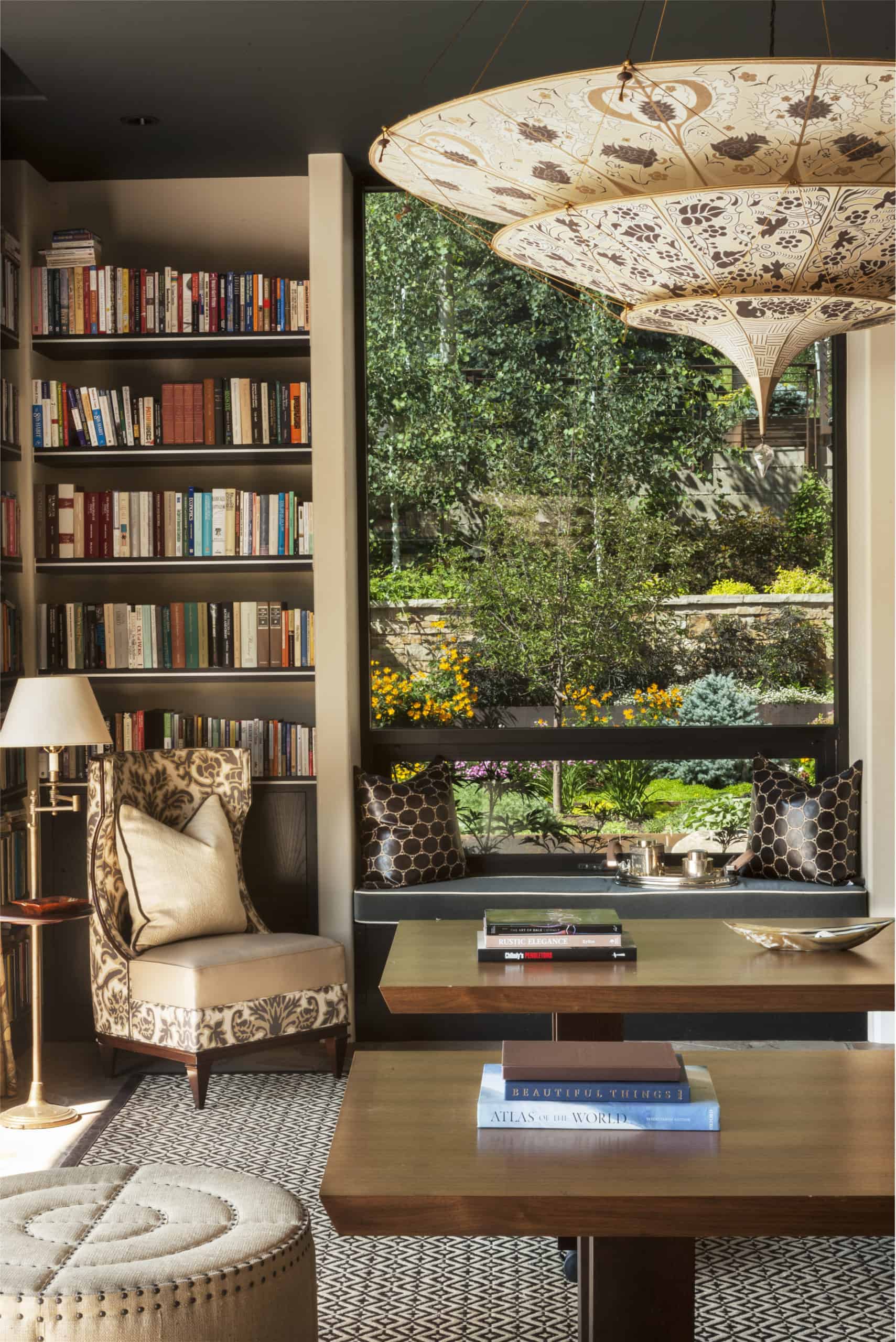 Brilliant home library design by Denver Interior Designer