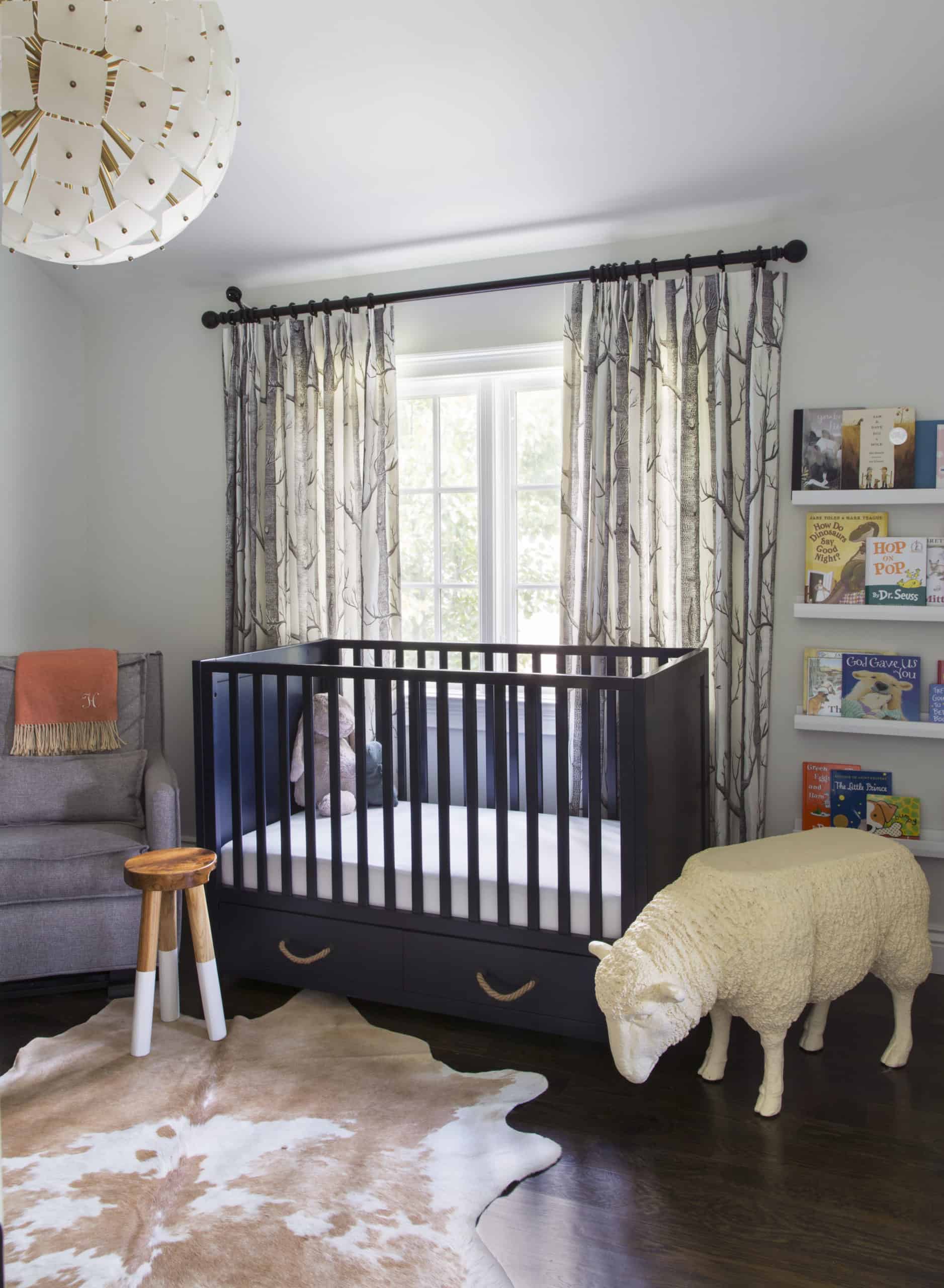 Nursery Furnishings with Sheep table and unique lighting