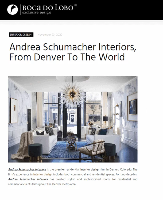 Boca do Lobo article about a top interior designer in the USA
