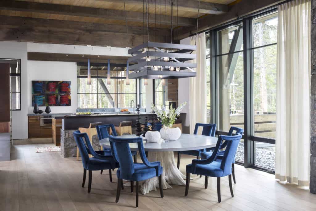 rustic mountain interior design dining room furniture