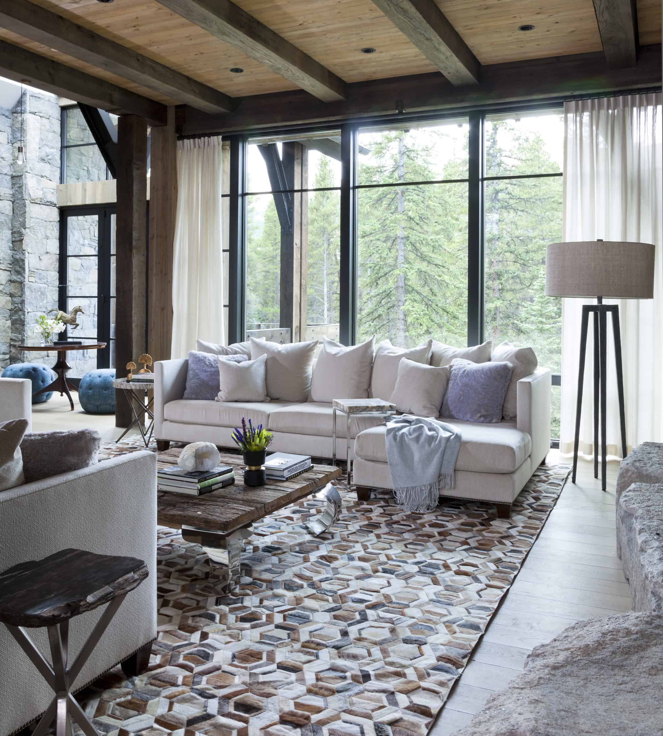 Incorporating nature in home using large windows in Mountain Modern Interior Design