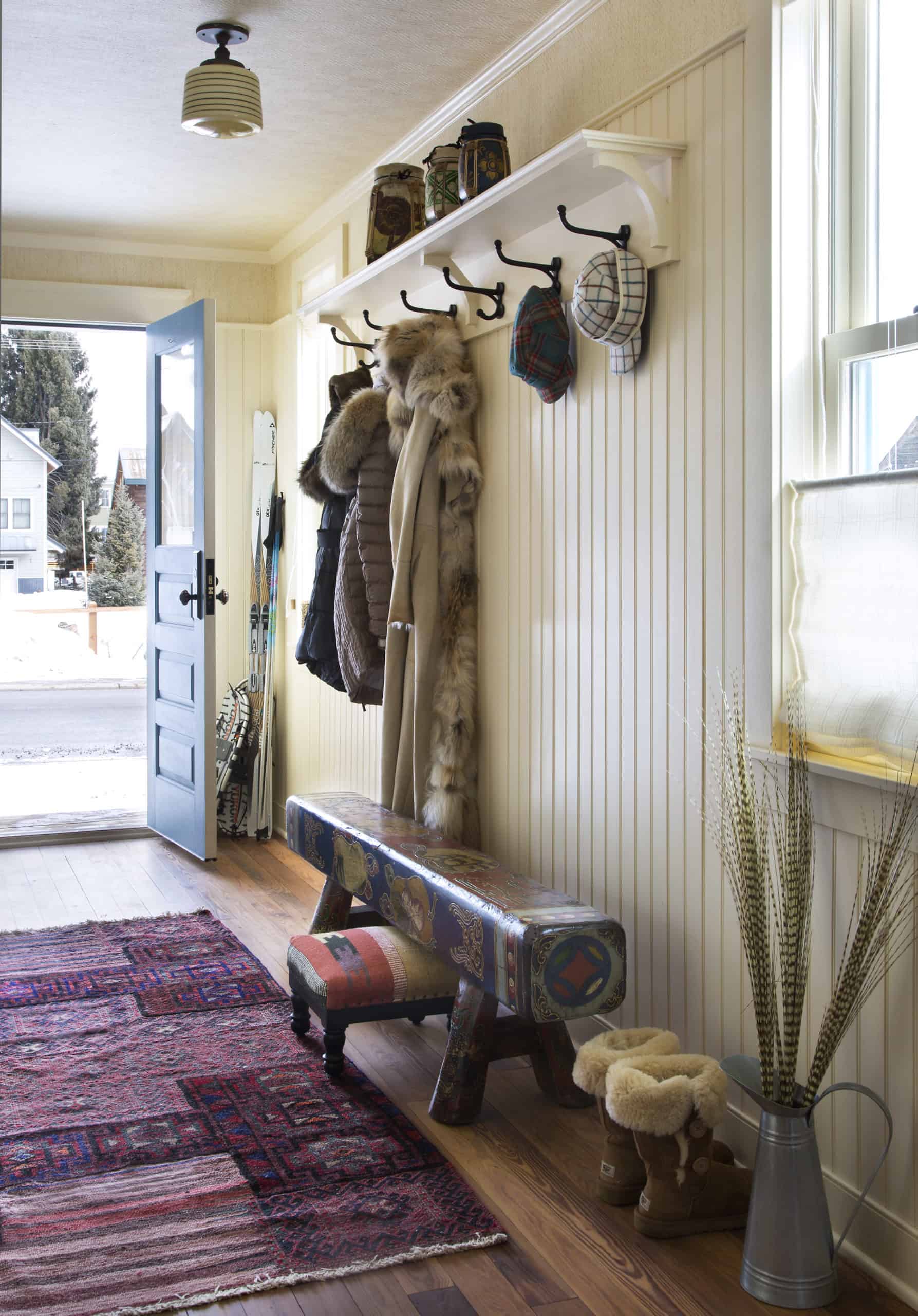 Entry remodel with mountain vacation home style