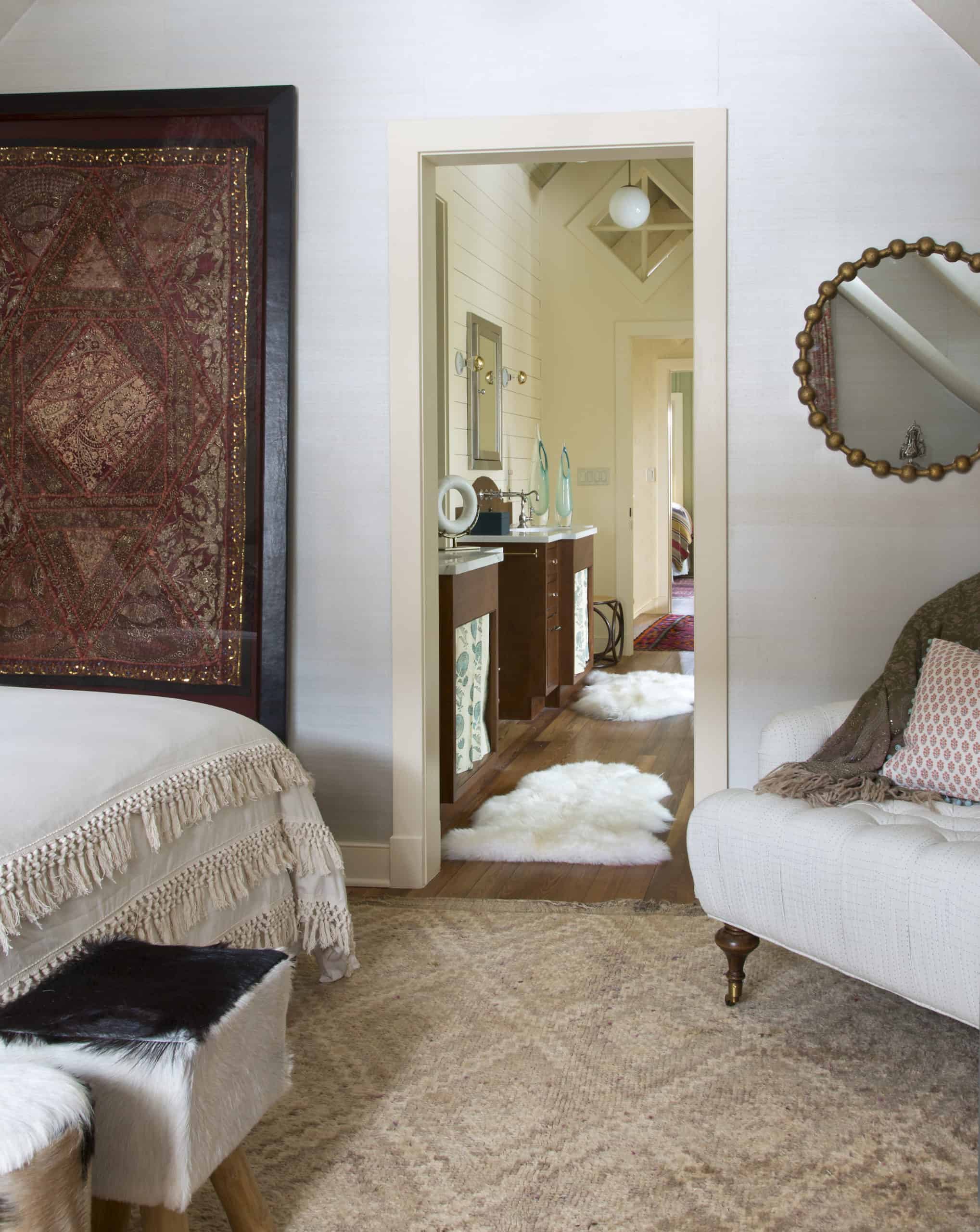Historic mountain home second floor renovation with bohemian style interior design