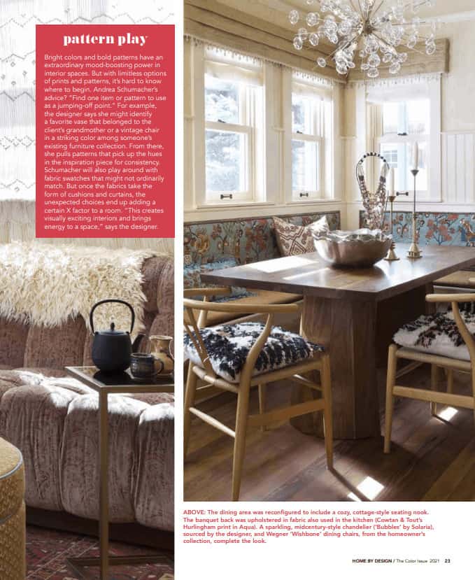 Magazine Article Highlighting Pattern Play in Mountain Home