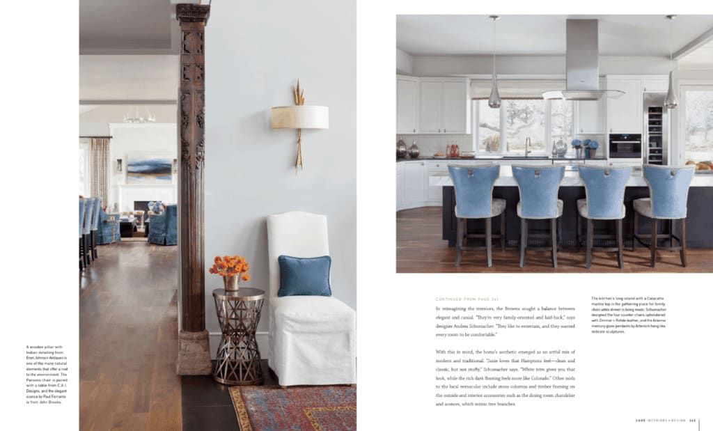 Luxe Article about Boulder CO new construction interiors