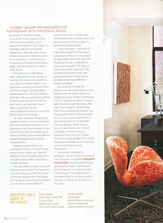 Colorado Homes & Lifestyles Mackenzie House Article