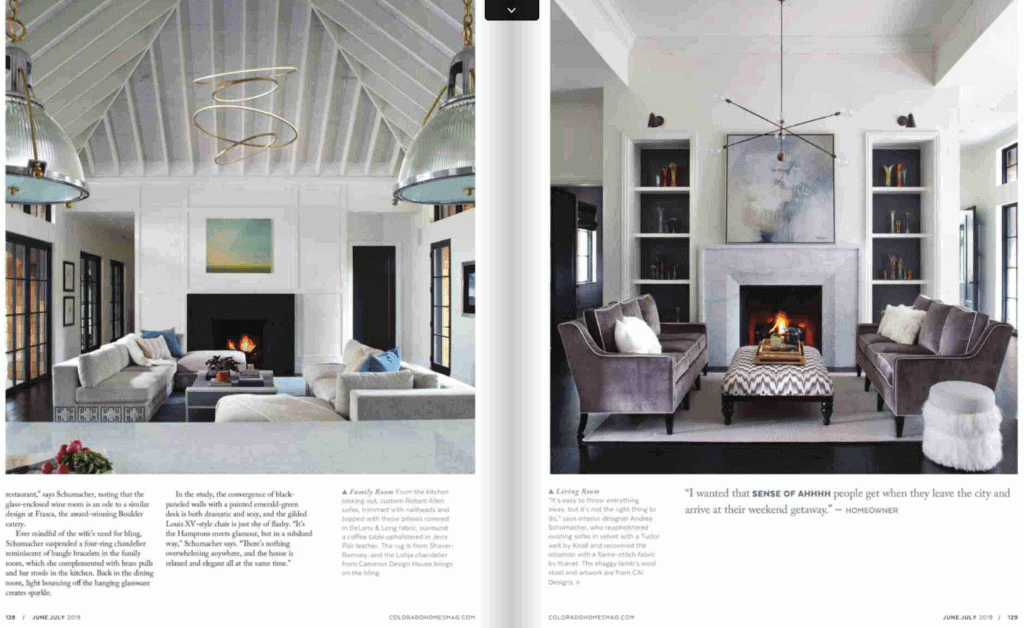 Colorado Homes and Lifestyles magazine awards Denver interior designer