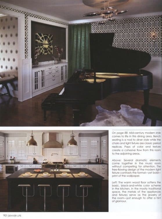 Denver Life Piano Room & Upscale Kitchen Design