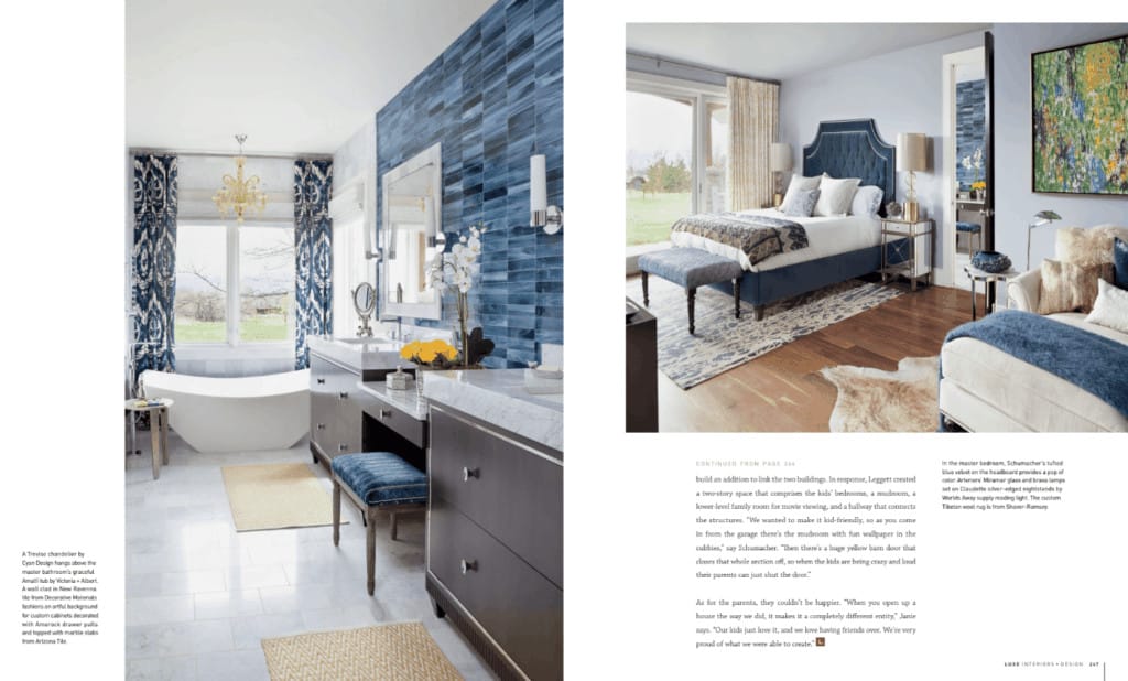 Luxe Gorgeous master bedroom with en suite designed by Denver interior decorators