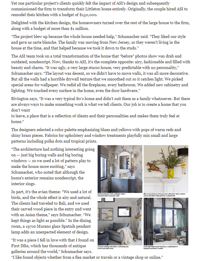 Magazine article about feeling good in your home