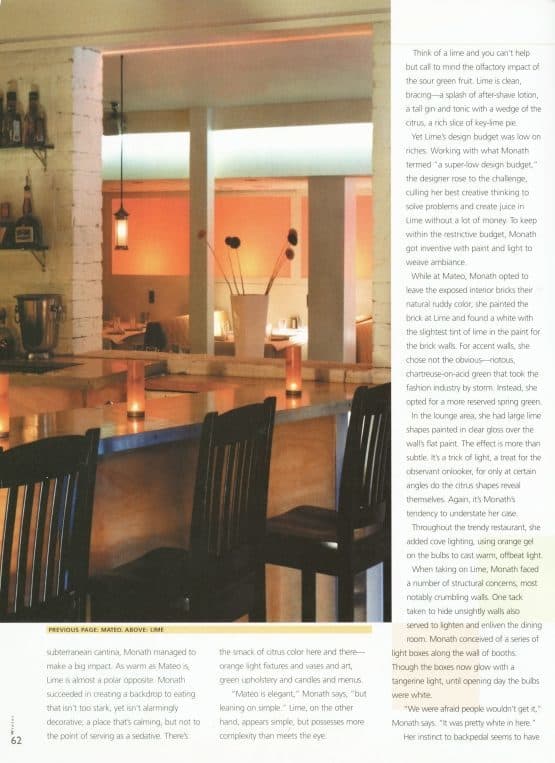 Mangia Restaurant Design article with images