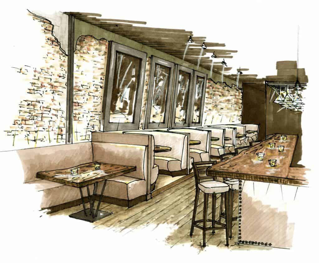Restaurant bar neutral renderings