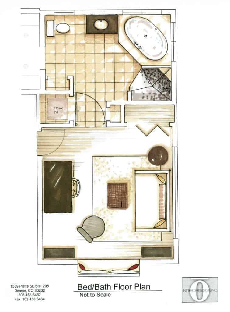 bed and bath floor plan interior designers denver colorado