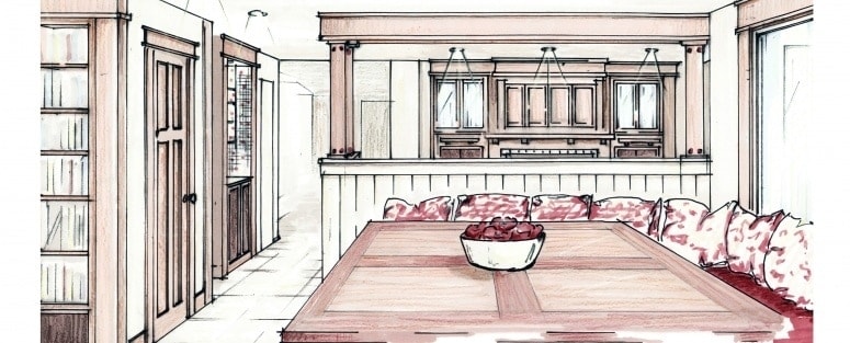 Breakfast nook and kitchen concept for denver home remodel