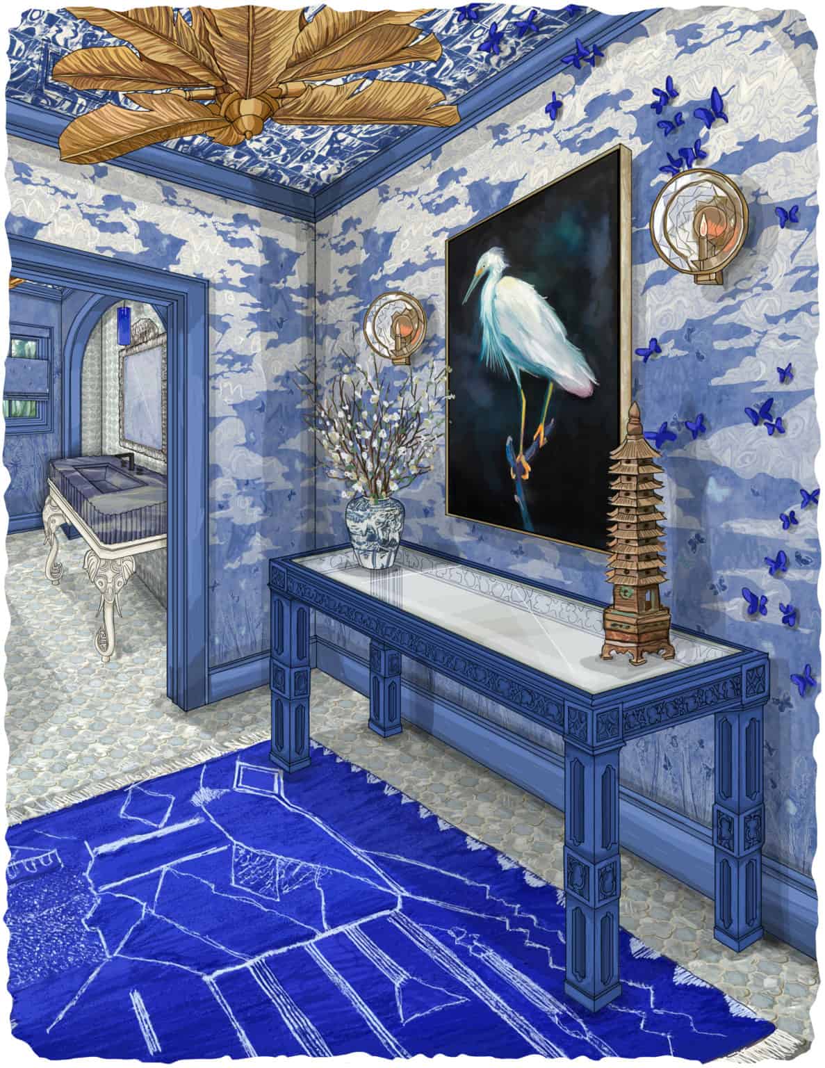 Kips Bay Palm Beach Showhouse | Powder Room Interior Design