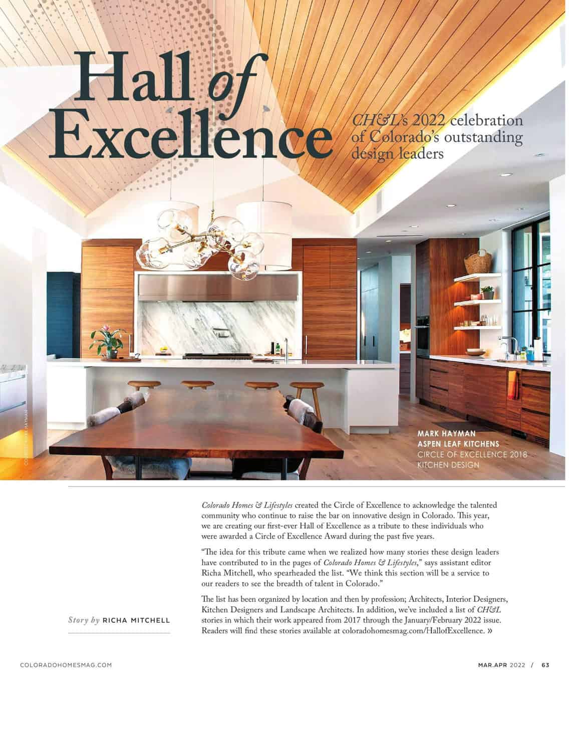 Colorado Homes 2022 Hall of Excellence title page
