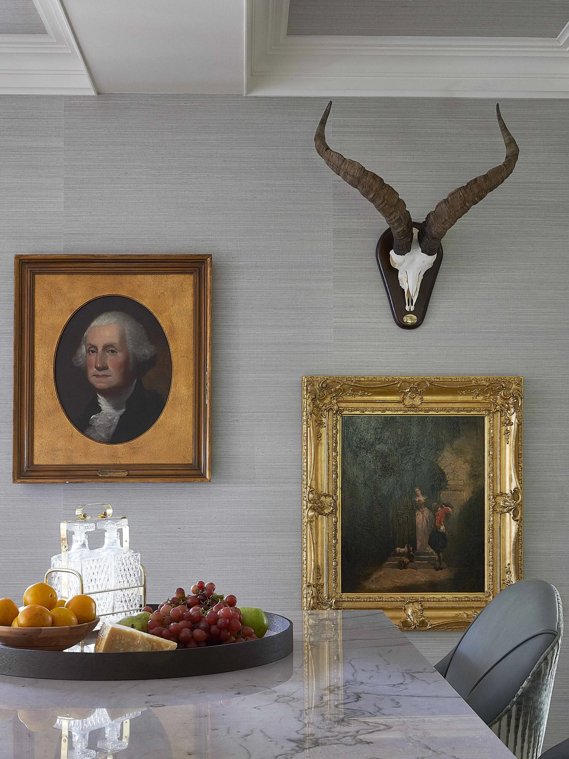 Eclectic modern interior design with gallery wall in Colorado