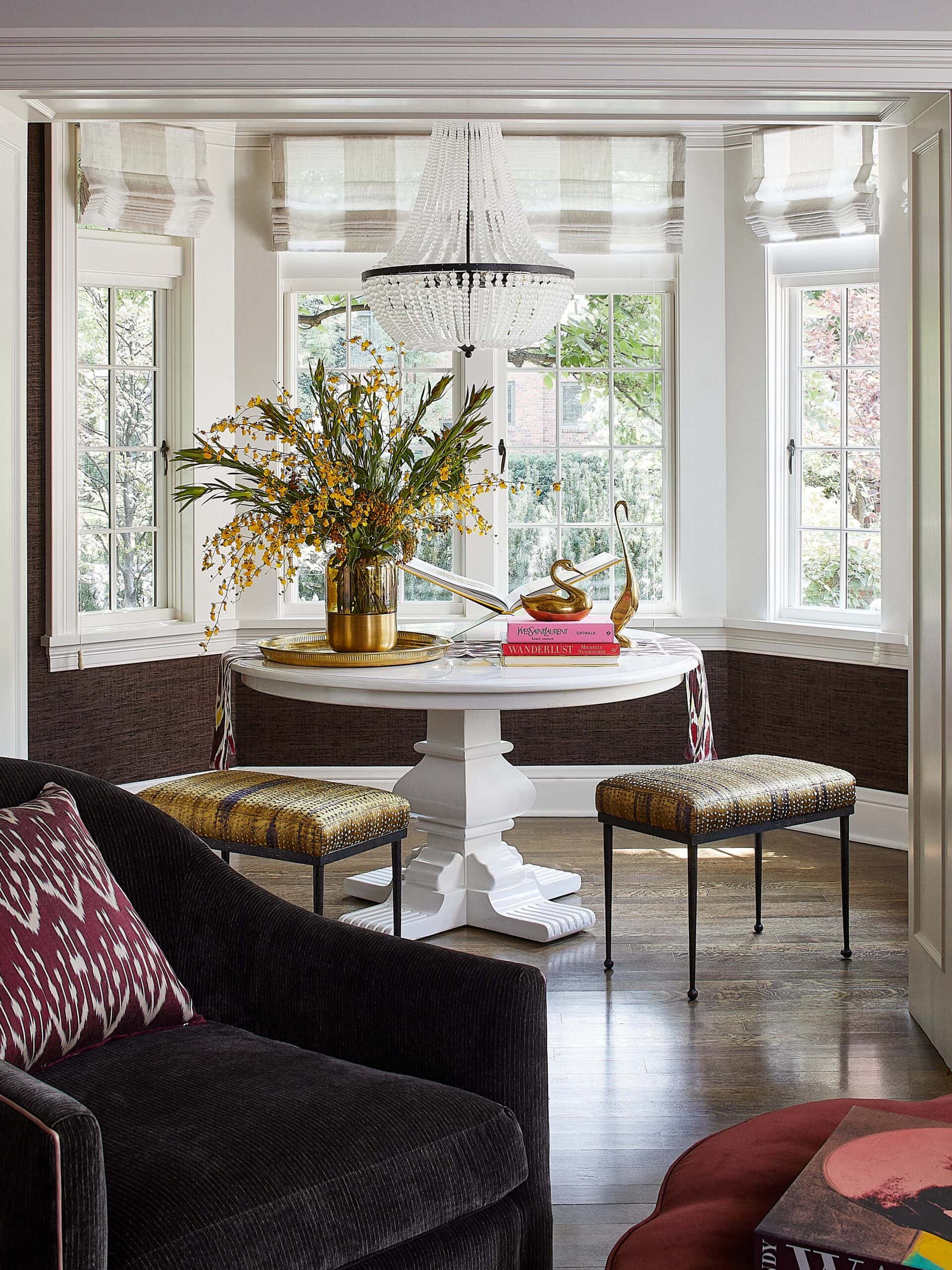 Breakfast room with nook and natural light from a Denver interior design firm