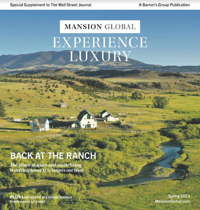 Wall Street Journal Mansion Global cover for Spring 2023 ranch homes