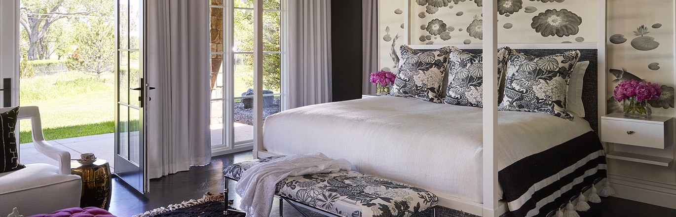 Denver interior designers custom bedroom furnishings and wallpaper