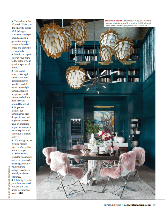 Denver magazine story about Vibrant Interiors book by Andrea Monath Schumacher