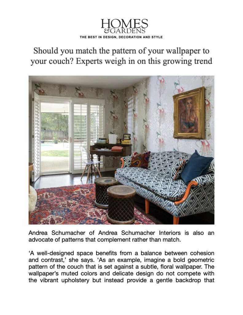 Homes and Gardens Andrea Schumacher Interiors Page One