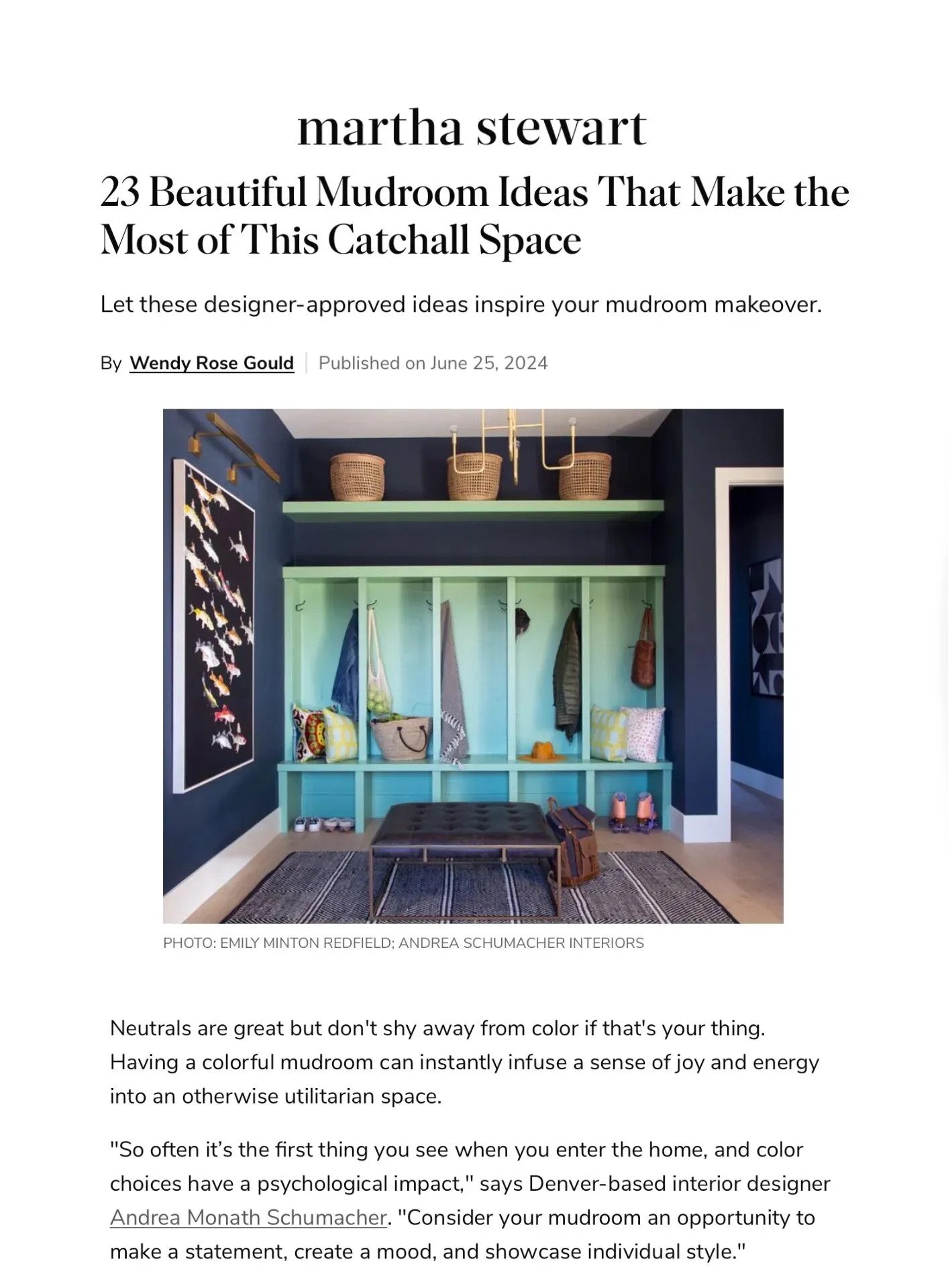 Martha Stewart Andrea Monath Schumacher mudroom ideas