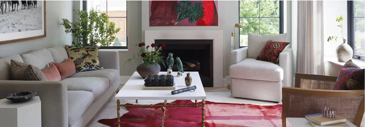 Comfortable living room designed by Colorado residential interior designer