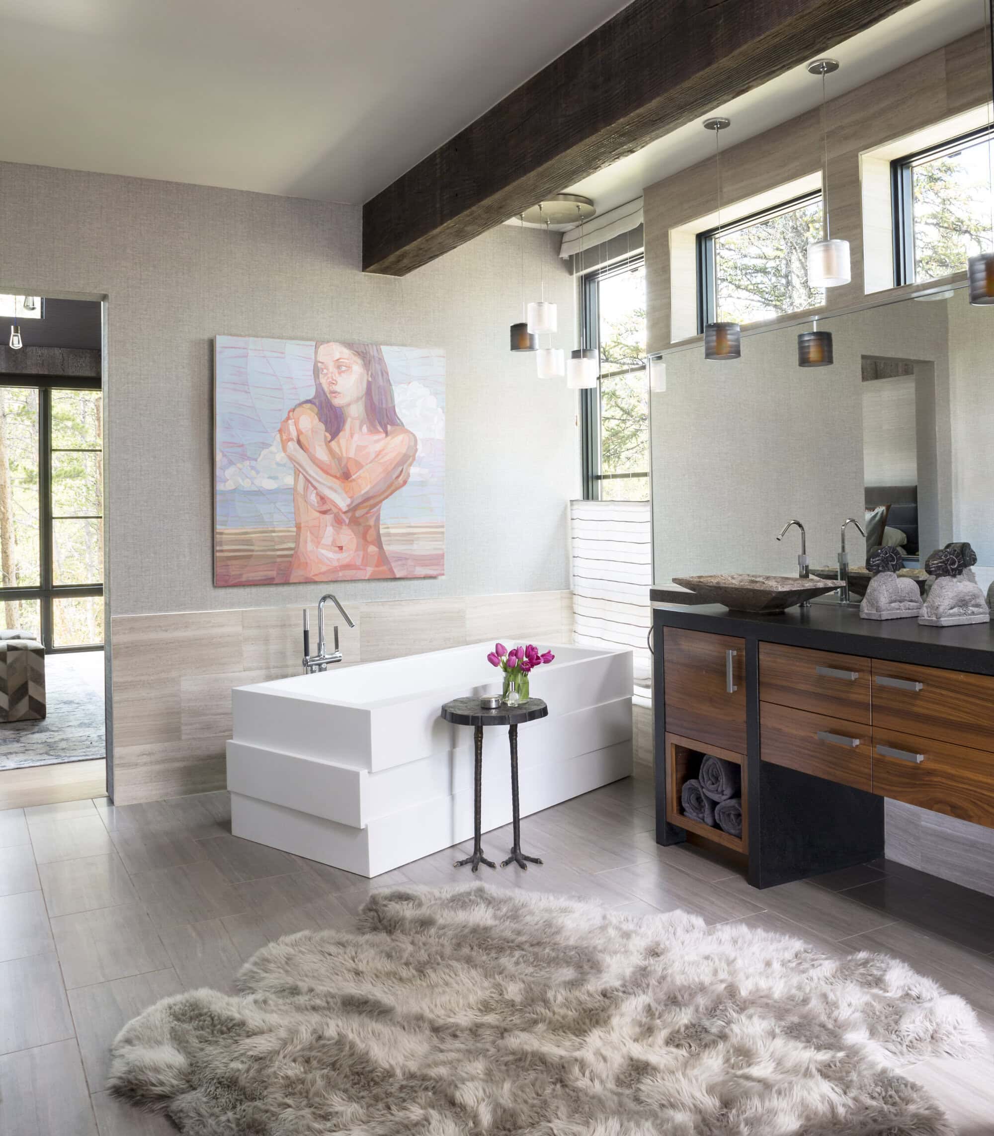 Colorado mountain home master bath design
