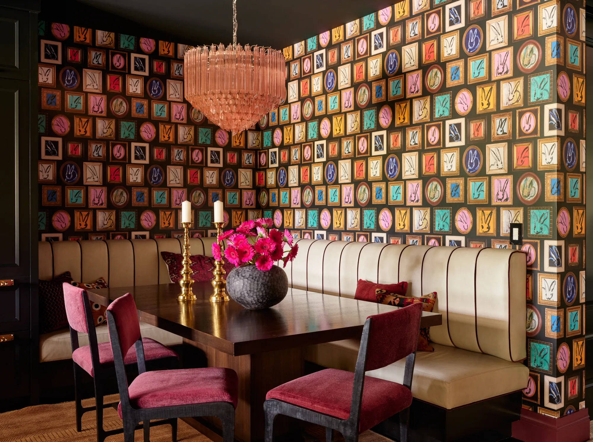 Cherry Hills dining room gallery wall bold pattern interior design