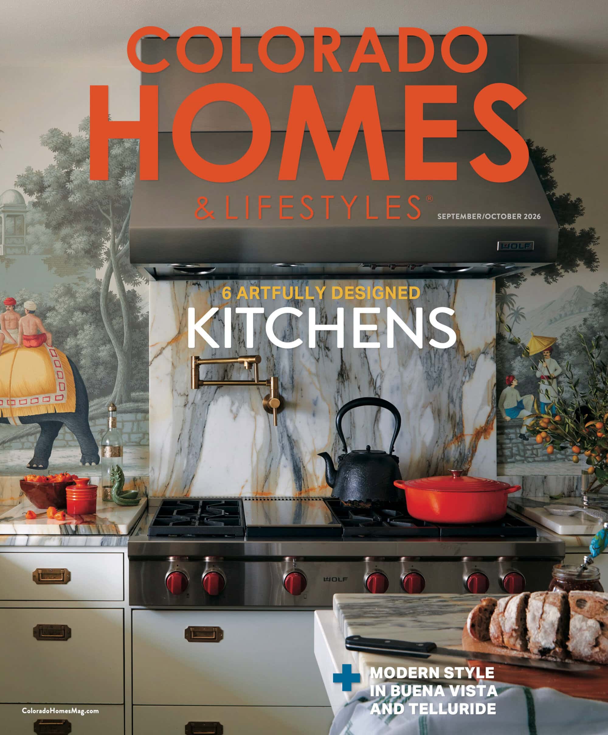 Andrea Schumacher’s Denver kitchen on the September/October 2026 cover of Colorado Homes & Lifestyles